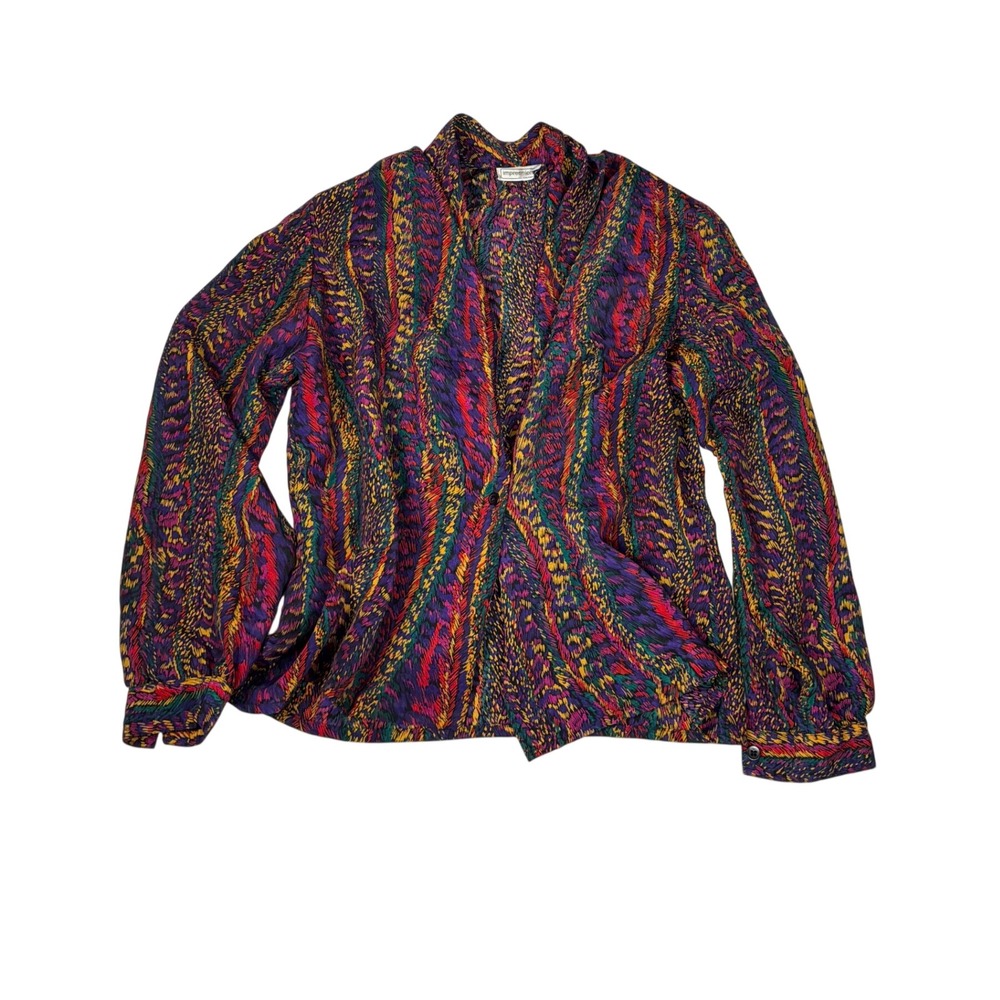 Impression‎ of California Blouse Womens M Multi Excellent Vintage Abstract Drape
